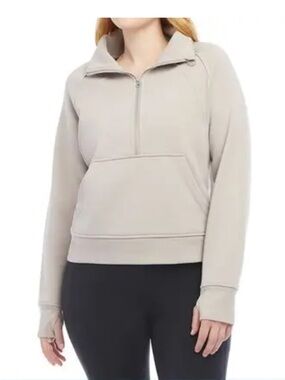 Danskin Light Brown Funnel Neck Half Zip Sweatshirt